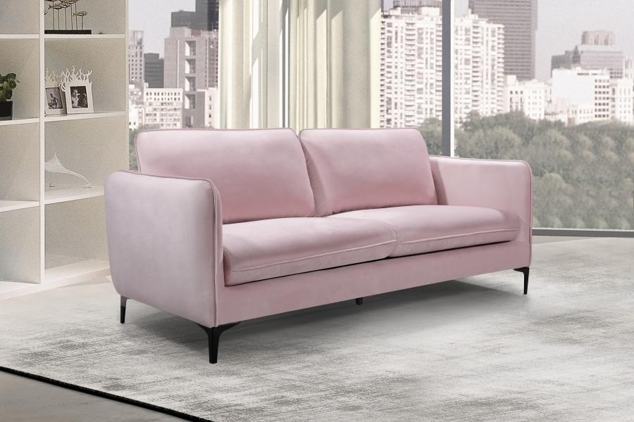 

    
Contemporary Pink Engineered Wood Sofa Meridian Furniture Poppy 690Pink-S
