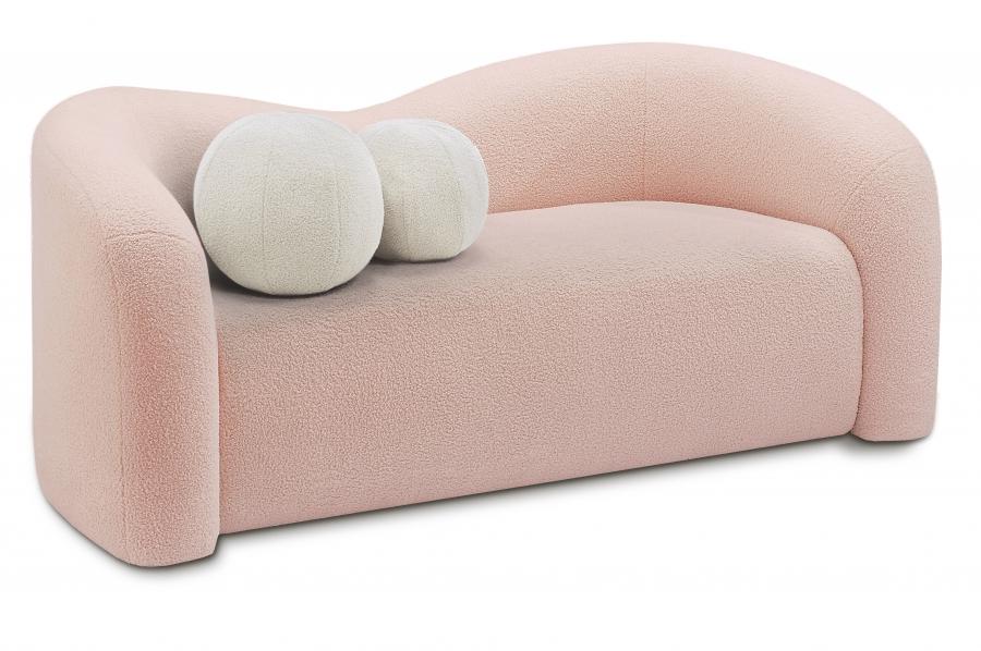 Contemporary Loveseat Kali Loveseat 186Pink-L 186Pink-L in Pink Fabric