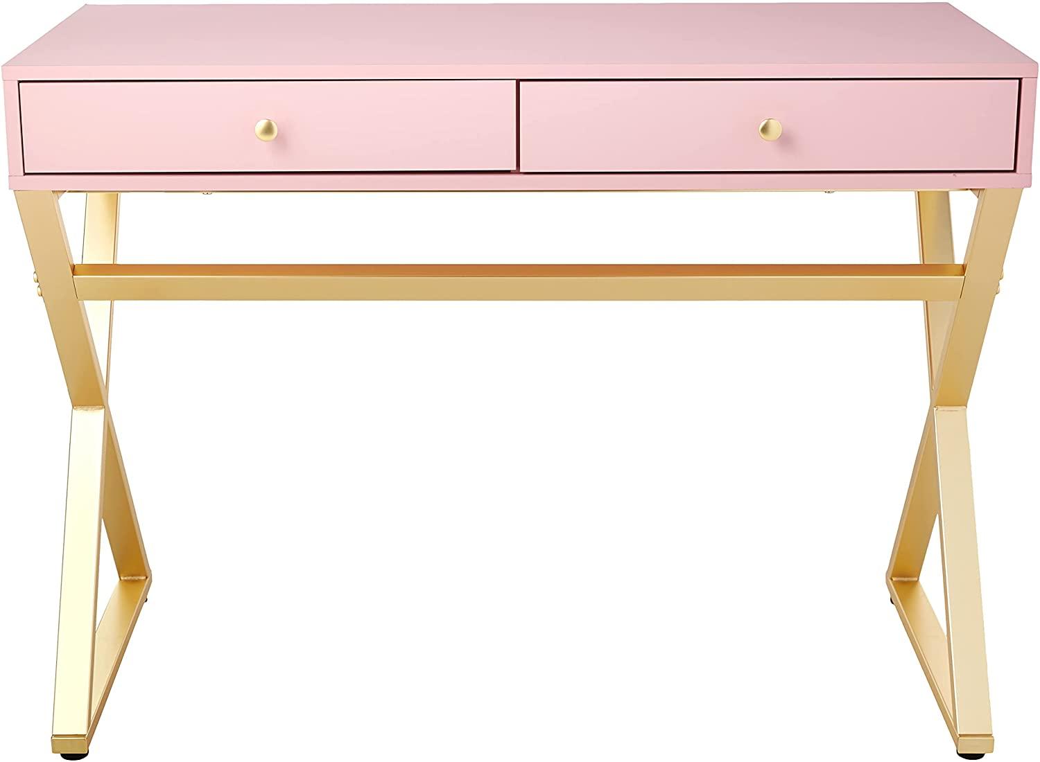 

    
Acme Furniture 93062 Coleen Writing Desk with Accent Table Pink 93062-2pcs
