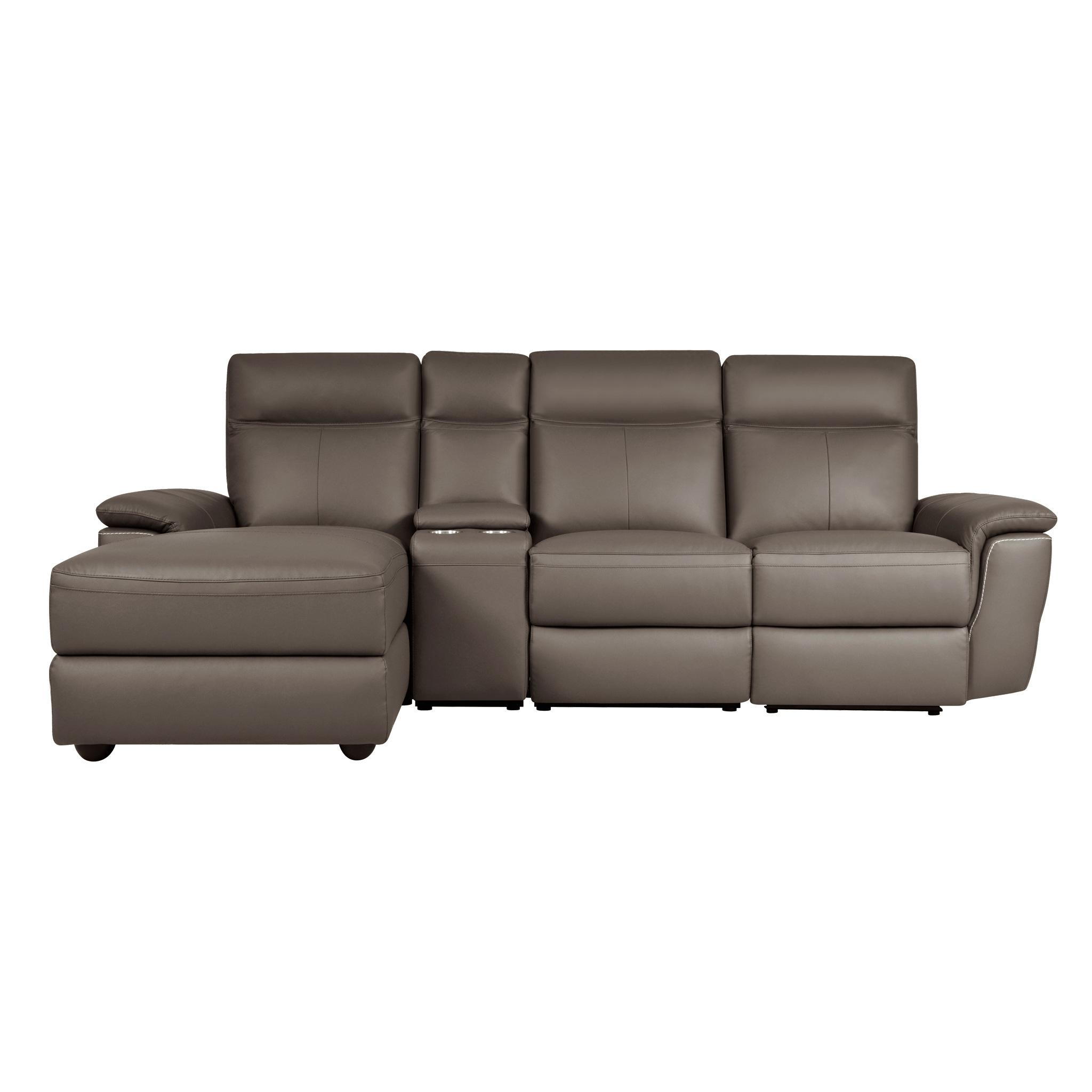 

    
Contemporary Raisin Leather 4-Piece LSF Power Reclining Sectional Homelegance 8308*45LRC Olympia
