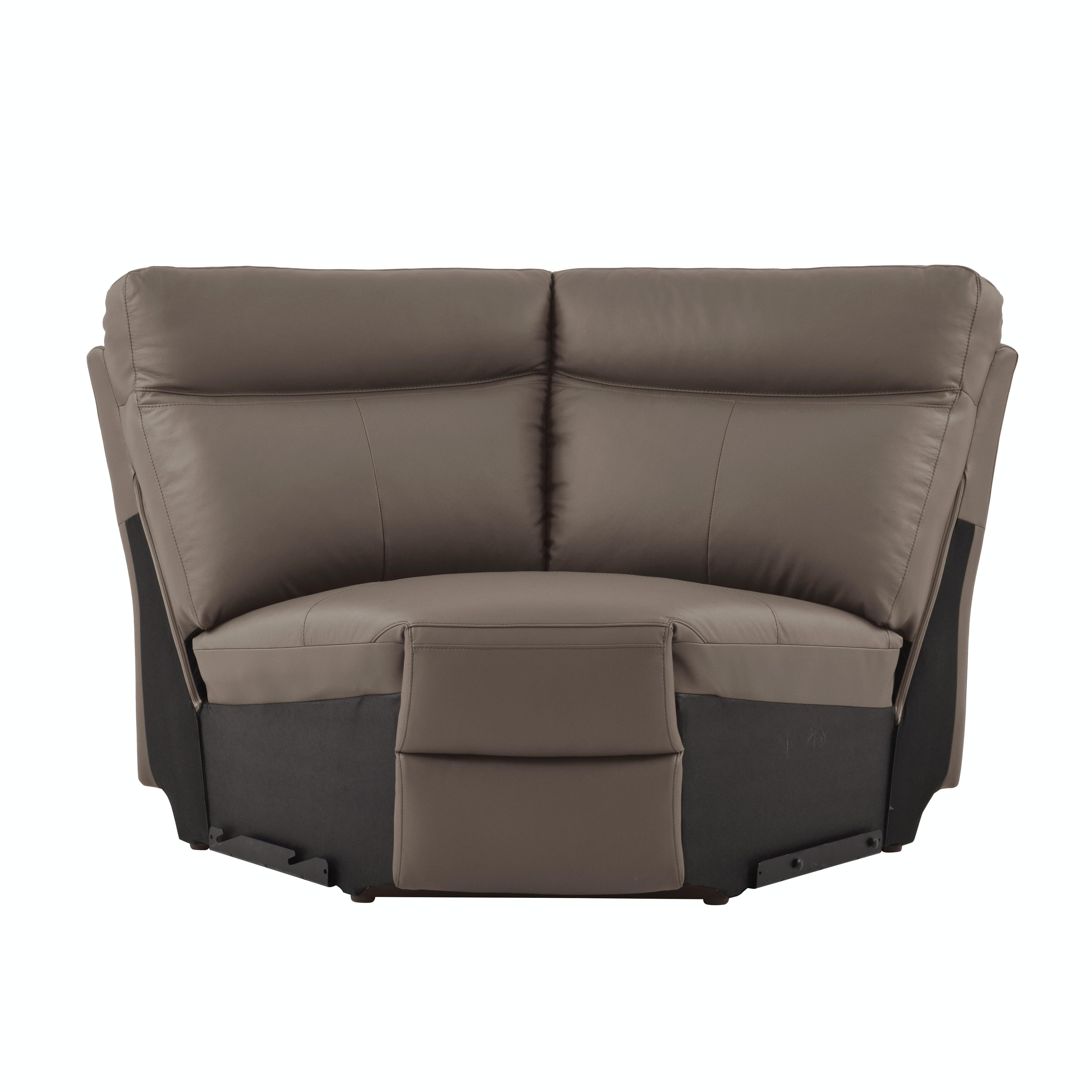 

                    
Homelegance 8308*5C1PW Olympia Power Reclining Sectional Brown Top grain leather Purchase 
