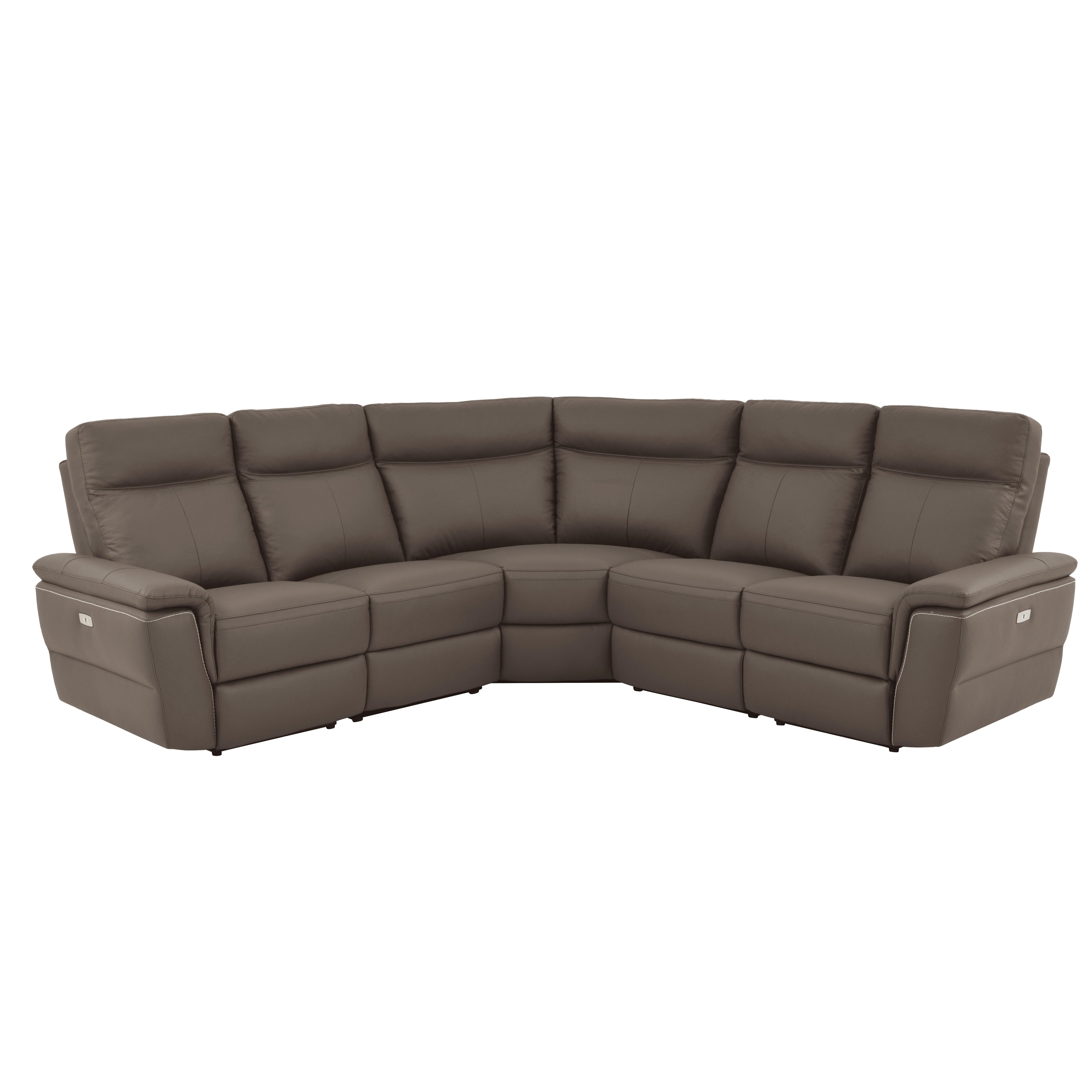 

    
Contemporary Raisin Leather 5-Piece Power Reclining Sectional Homelegance 8308*5C1PW Olympia
