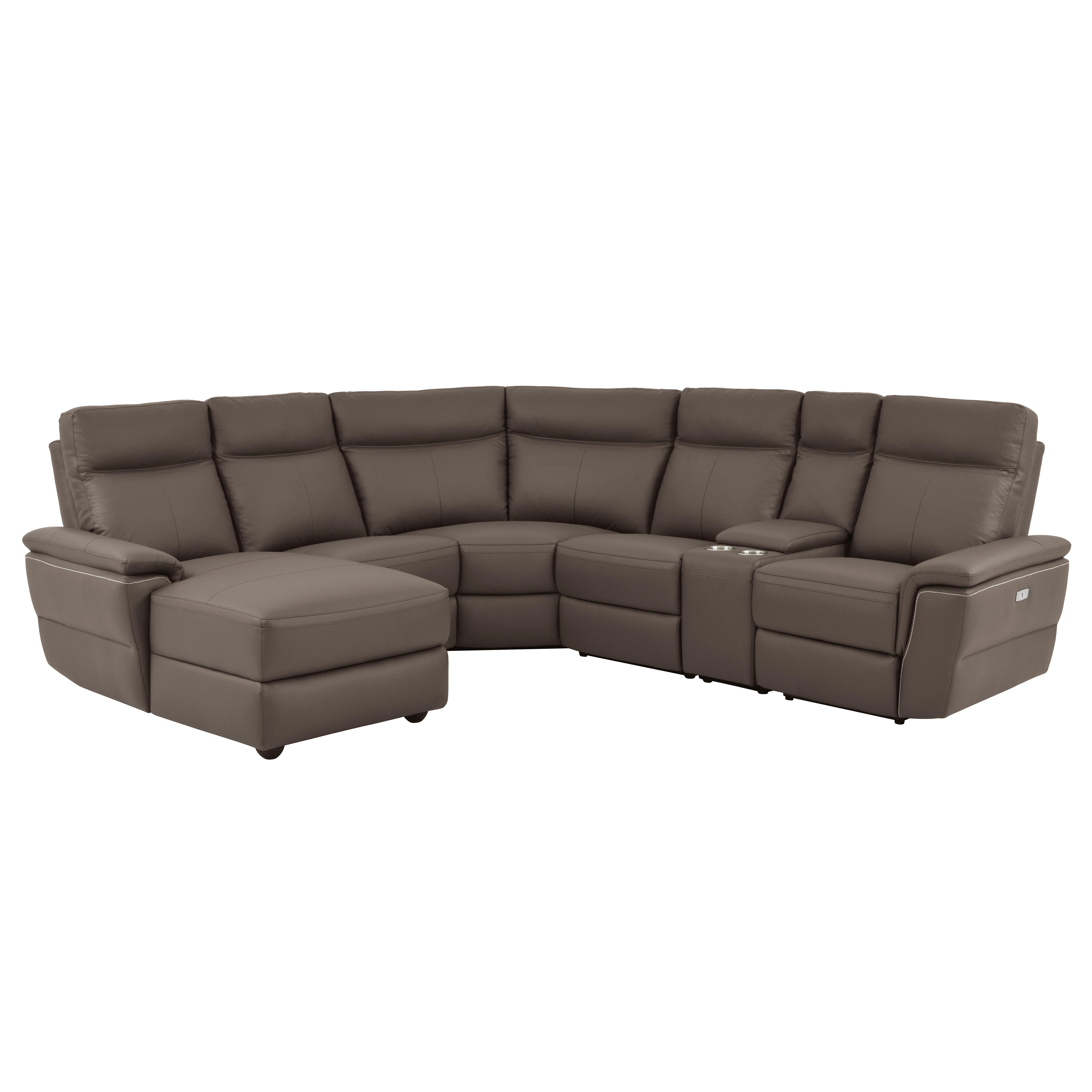 

    
Contemporary Raisin Leather 6-Piece LSF Power Reclining Sectional Homelegance 8308*6A1PW Olympia

