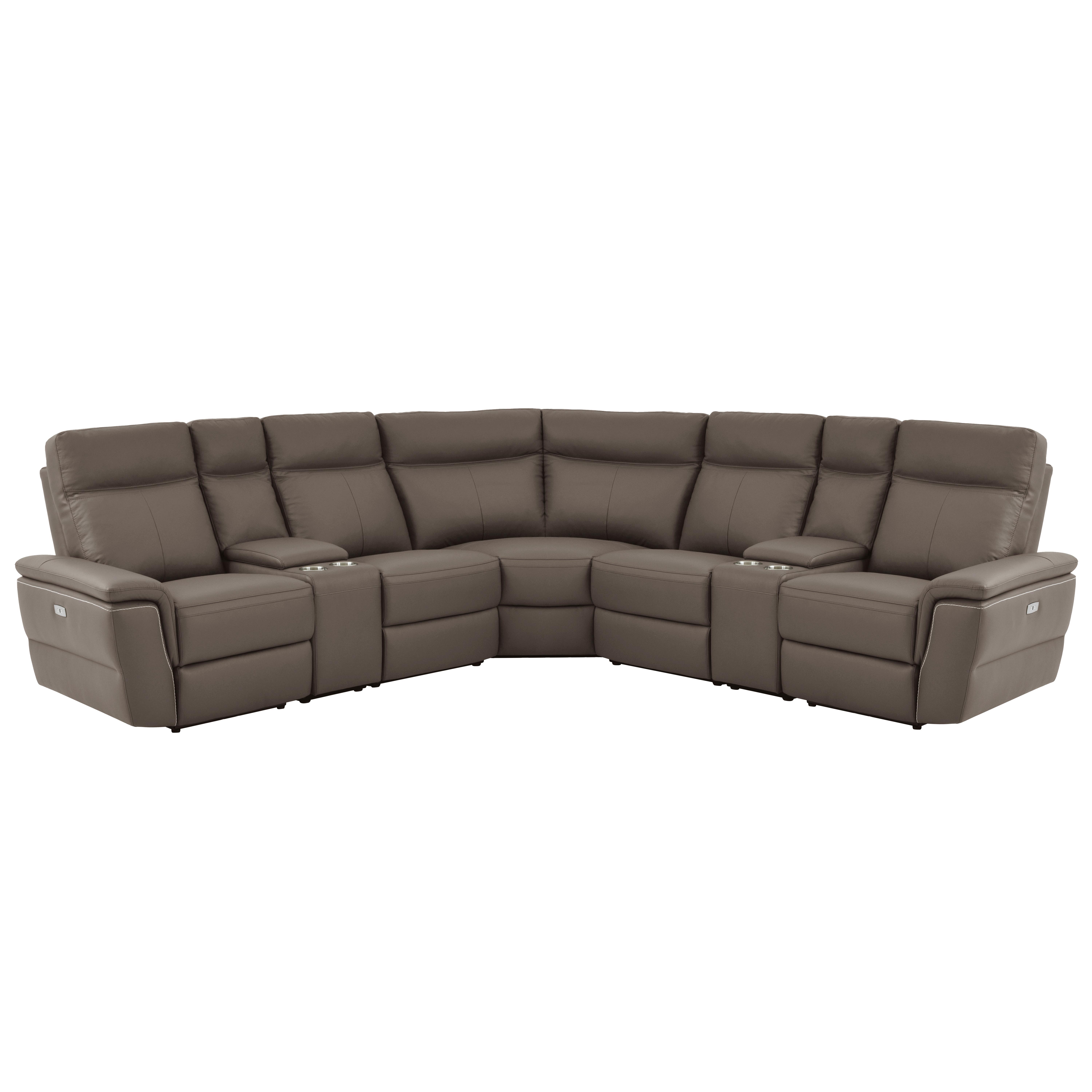 

    
Contemporary Raisin Leather 7-Piece Power Reclining Sectional Homelegance 8308*7C1PW Olympia
