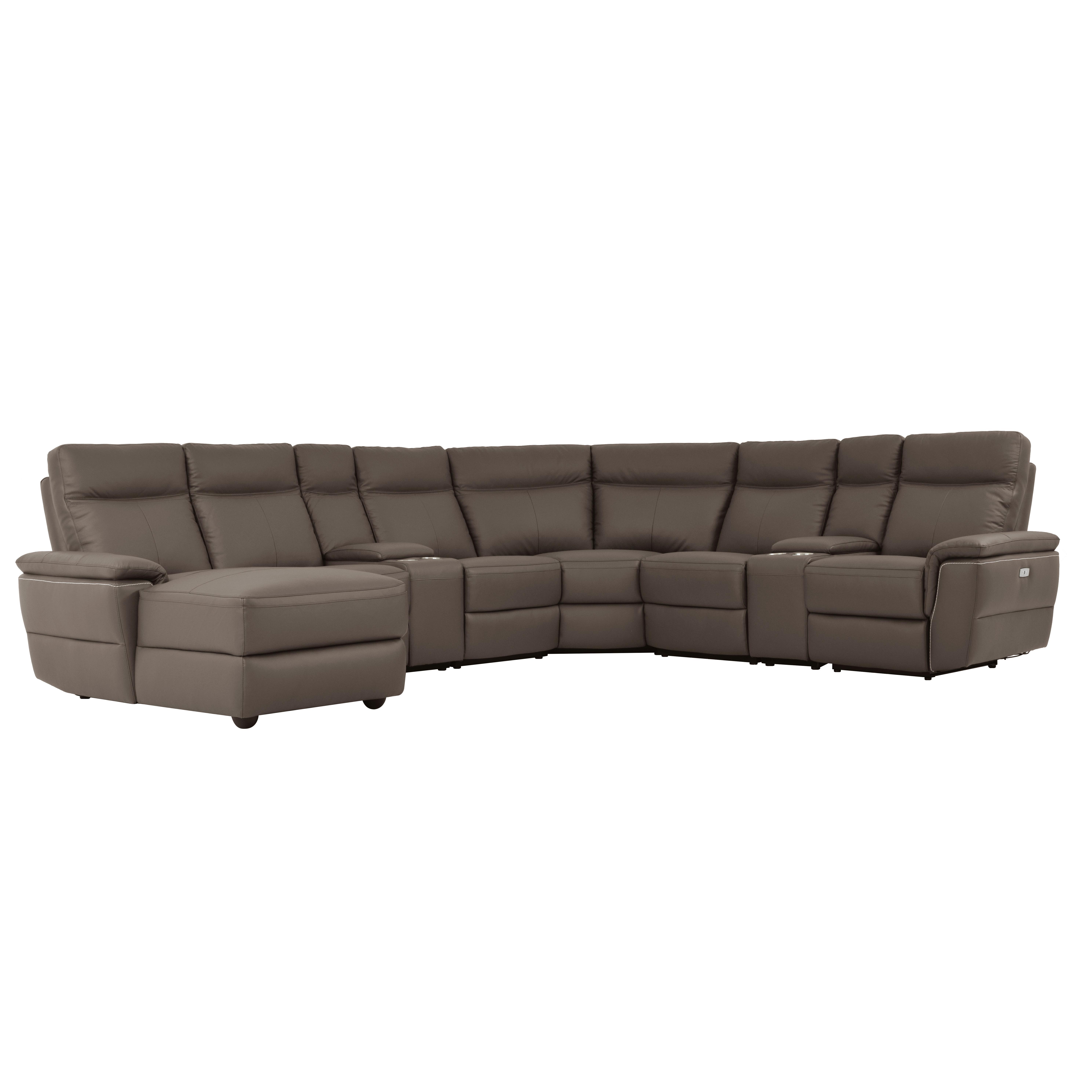 

    
Contemporary Raisin Leather 8-Piece LSF Power Reclining Sectional Homelegance 8308*8A1PW Olympia
