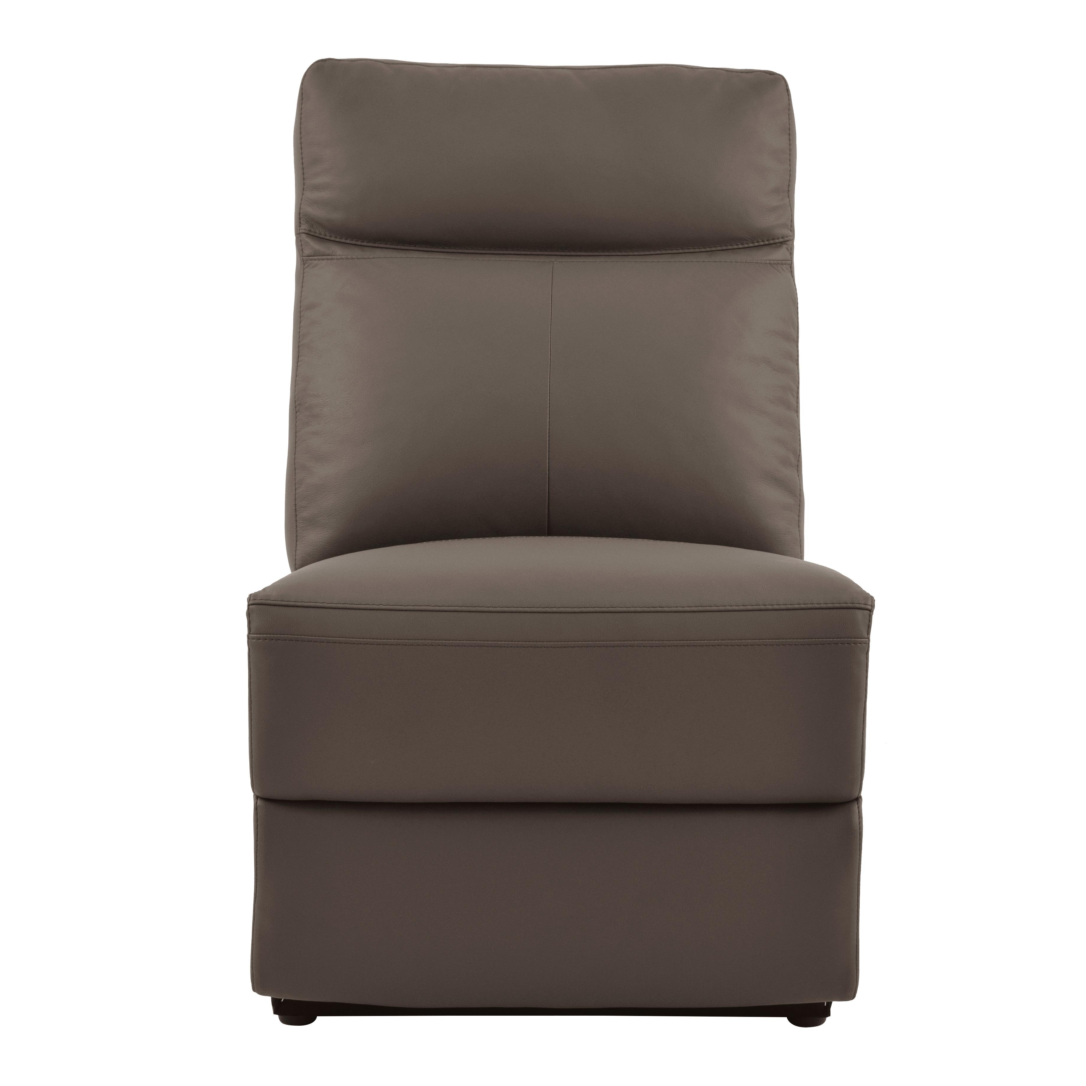 Contemporary Armless Chair 8308-AC Olympia 8308-AC in Brown Top grain leather