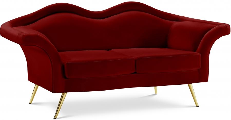 

    
Contemporary Red Engineered Wood Loveseat Meridian Furniture Lips 607Red-L
