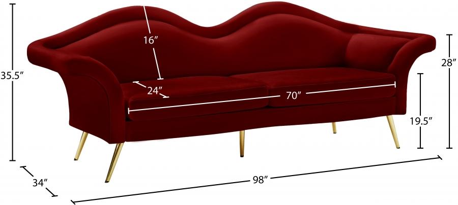 

    
 Order  Contemporary Red Engineered Wood Sofa Meridian Furniture Lips 607Red-S
