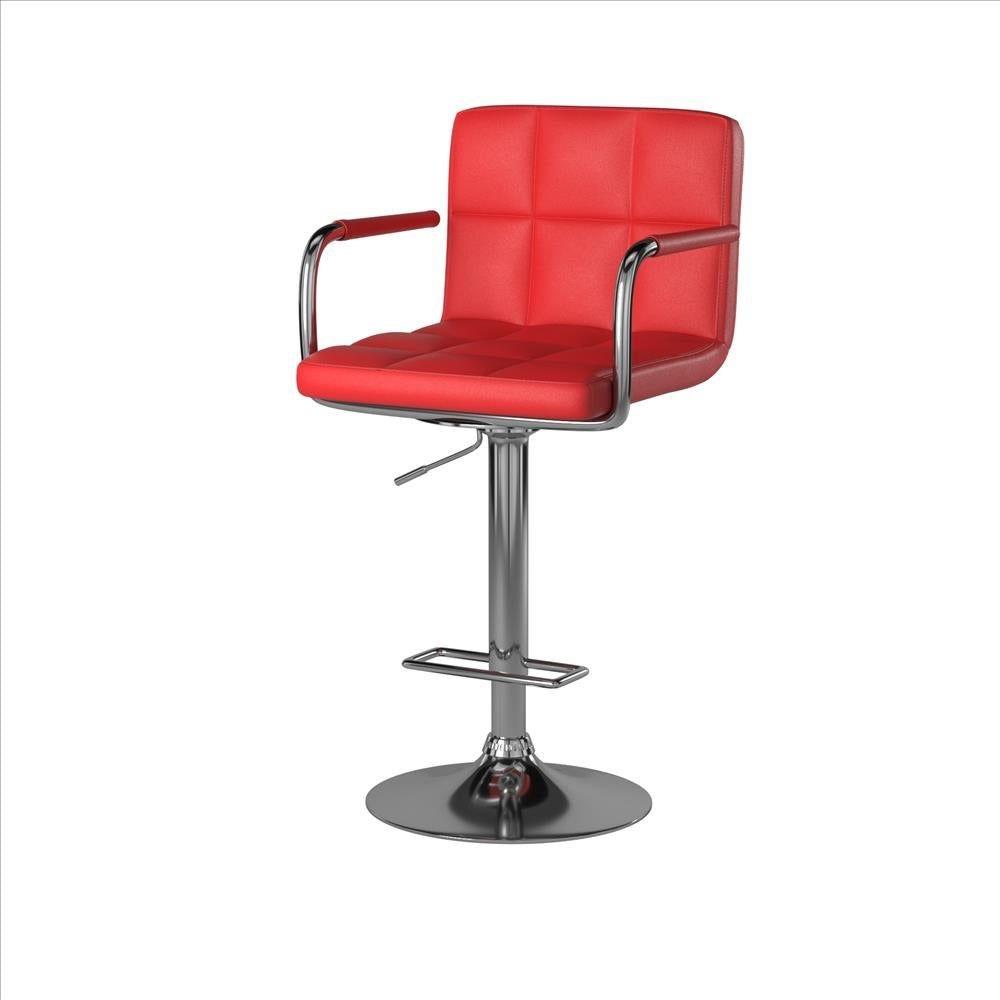 Contemporary Bar Stool CM-BR6917RD Corfu CM-BR6917RD in Red Leatherette