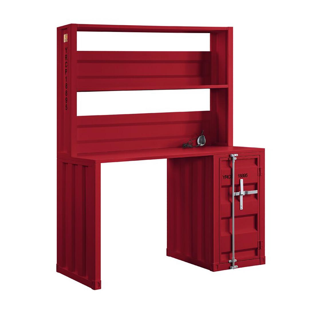

    
Contemporary Red Metal Cargo Desk & Hutch by Acme Cargo 37917
