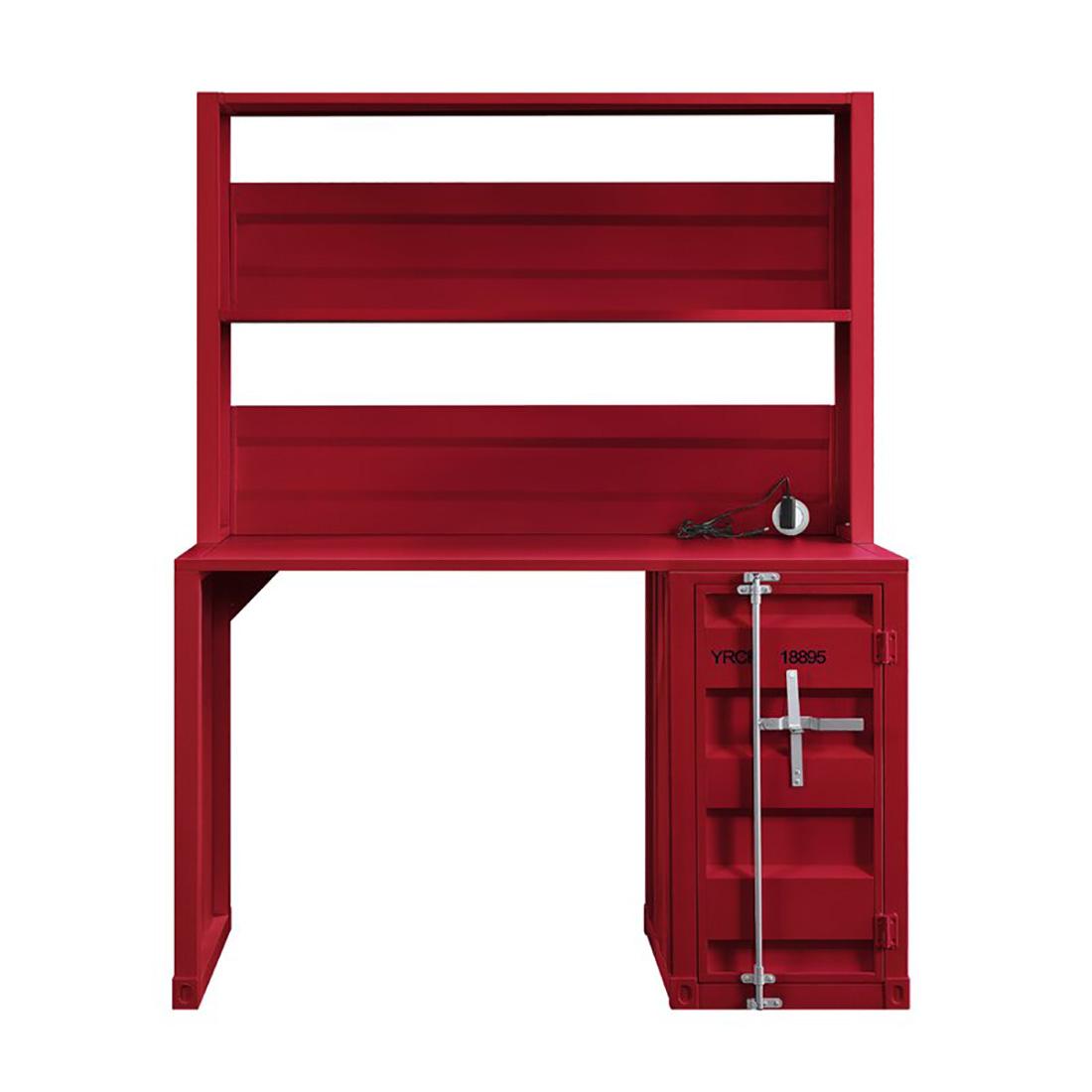 

    
Acme Furniture Cargo Desk with Chair Red 37917-2pcs
