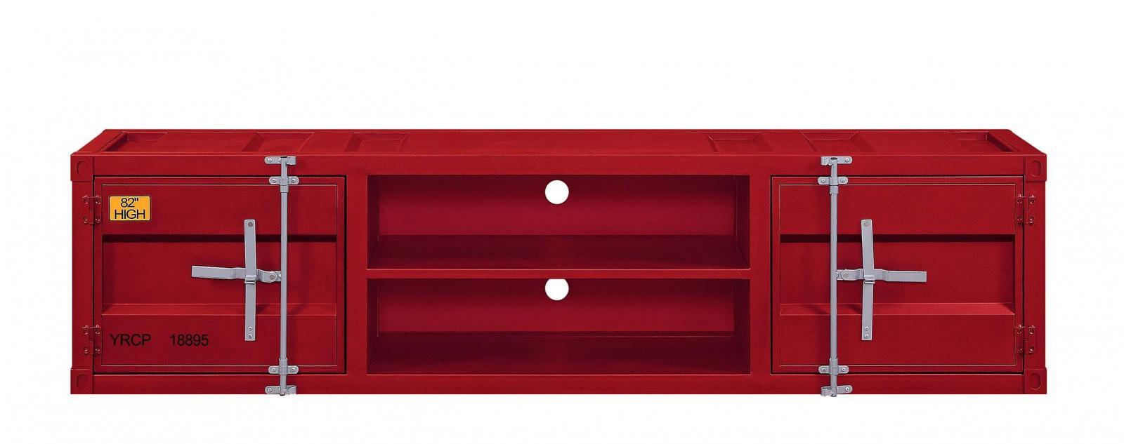

    
Acme Furniture Cargo TV Stand Set Red 91895-3pcs
