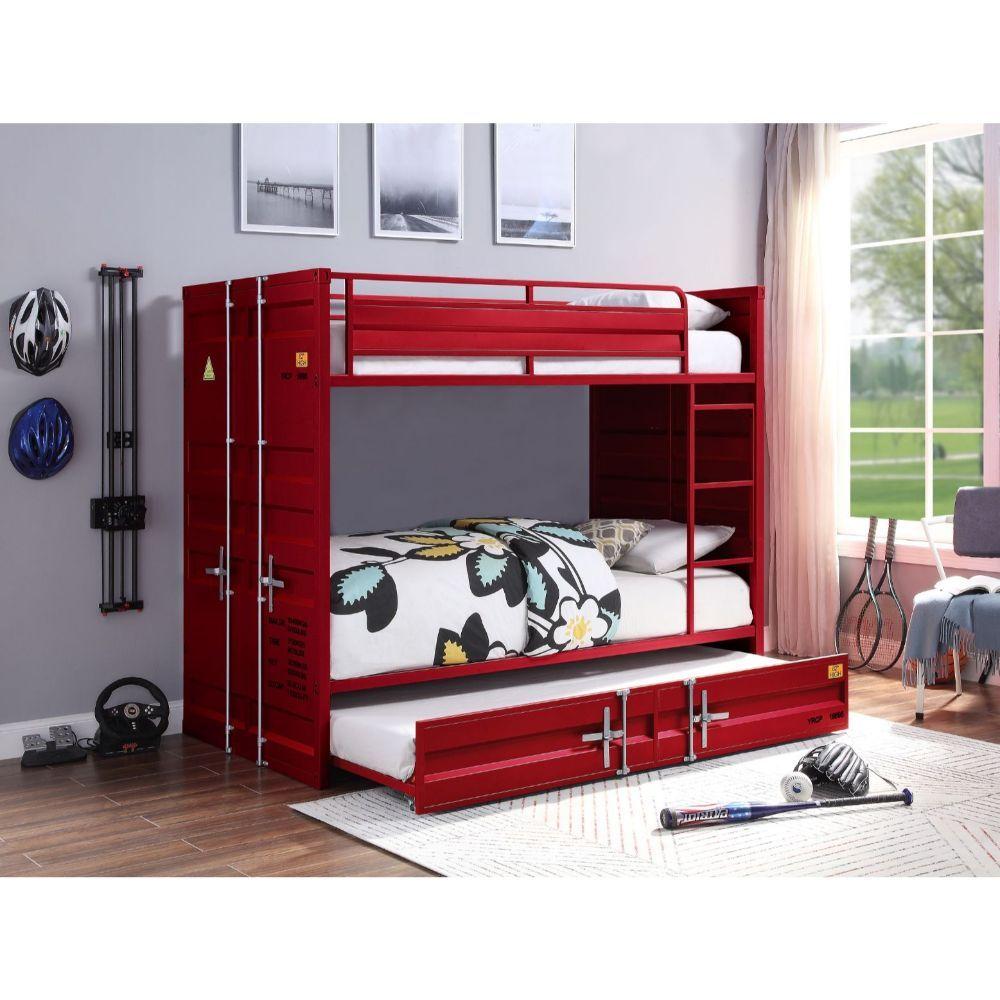 

    
Acme Furniture Cargo Bunk Bed Red 37910-2pcs
