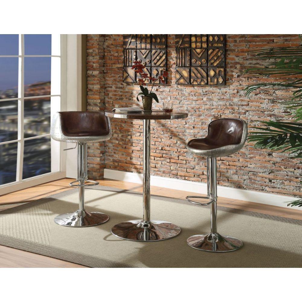 Contemporary Bar Table Brancaster Bar Table 70425-BT 70425-BT in Brown Top grain leather