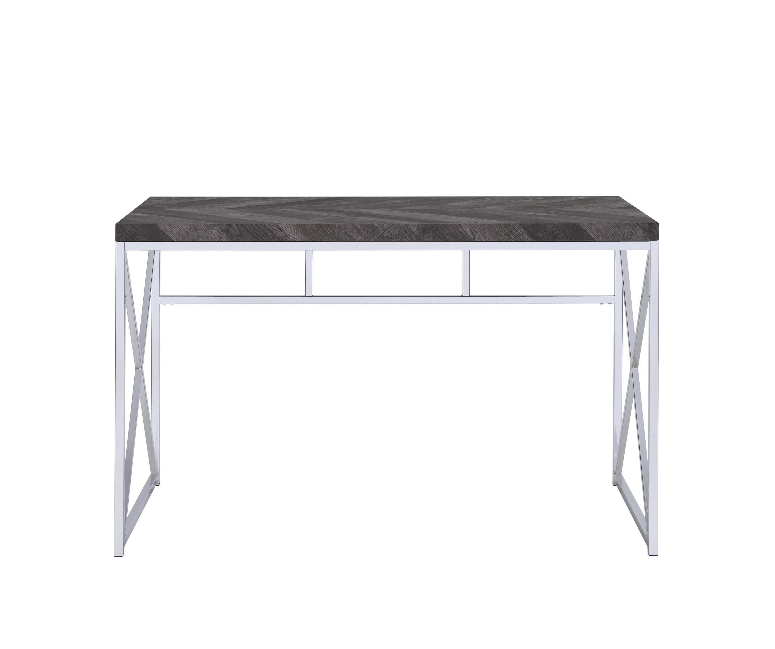 

    
Contemporary Rustic Gray Herringbone Metal Writing Desk Set 2pcs Coaster 802611-S2 Grimma
