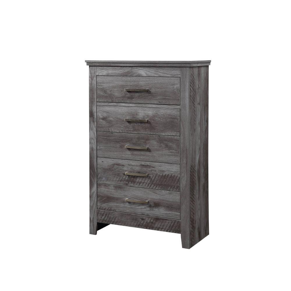 

    
Contemporary Rustic Gray Oak Queen Bed 6PCS Set w/ Storage by Acme Vidalia 27330Q-S-6pcs
