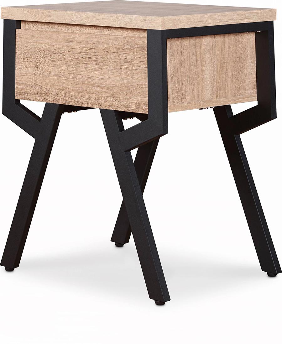 

    
Contemporary Rustic Natural & Black End Table by Acme Kalina 80587
