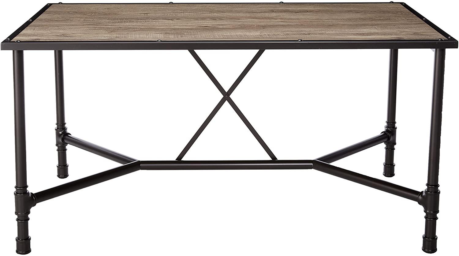 

    
Contemporary Rustic Oak & Black Dining Table by Acme Caitlin 72035
