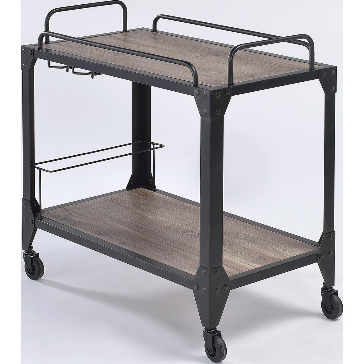 

    
Acme Furniture Caitlin Serving Cart Oak/Black 98174
