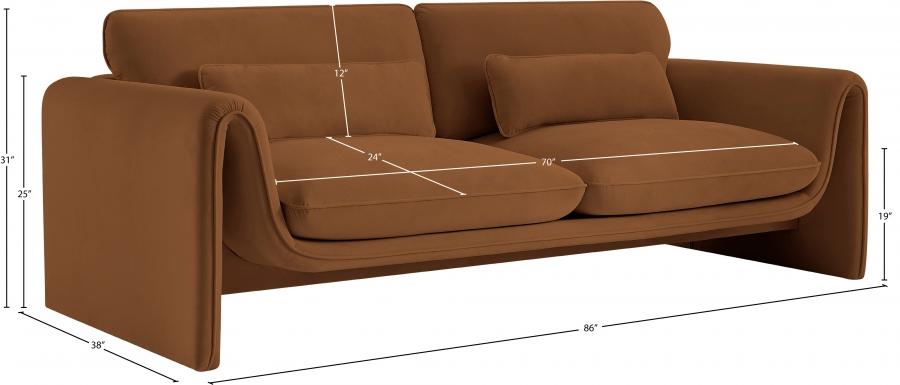 

    
 Shop  Contemporary Saddle Engineered Wood Living Room Set 2PCS Meridian Furniture Sloan 199Saddle-S-2PCS
