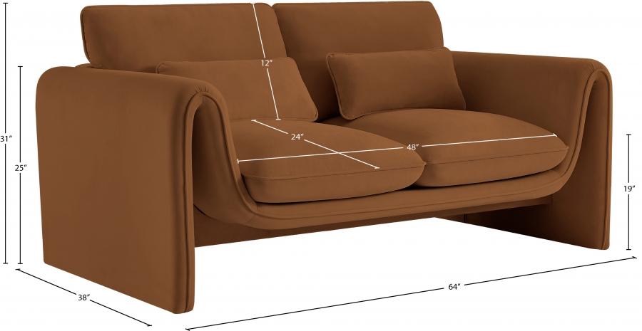 

    
 Order  Contemporary Saddle Engineered Wood Living Room Set 2PCS Meridian Furniture Sloan 199Saddle-S-2PCS
