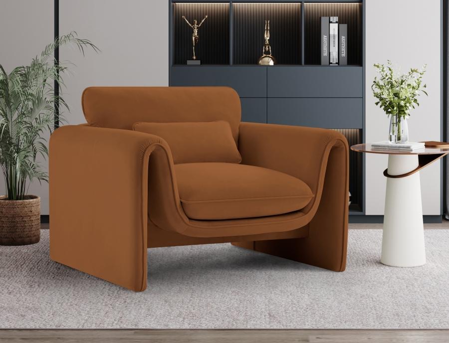

    
Contemporary Saddle Engineered Wood Living Room Set 3PCS Meridian Furniture Sloan 199Saddle-S-3PCS
