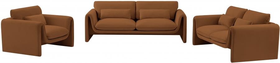 

    
 Shop  Contemporary Saddle Engineered Wood Sofa Meridian Furniture Sloan 199Saddle-S
