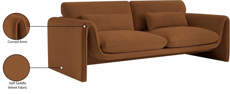 

                    
Buy Contemporary Saddle Engineered Wood Sofa Meridian Furniture Sloan 199Saddle-S
