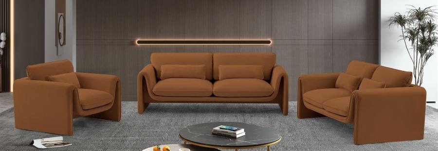 

    
 Photo  Contemporary Saddle Engineered Wood Sofa Meridian Furniture Sloan 199Saddle-S
