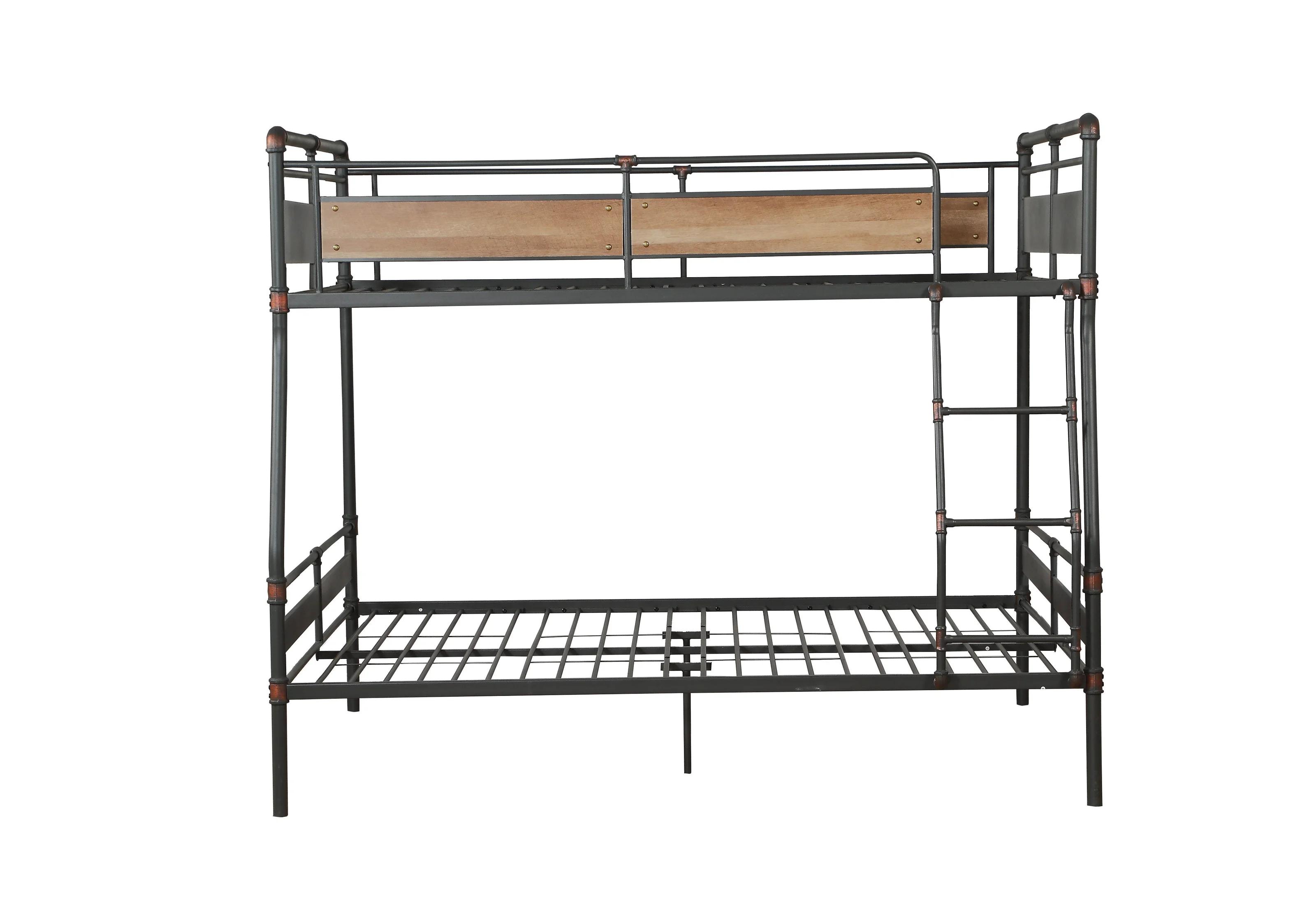 

    
Contemporary Sandy Black & Dark Bronze Hand-Brushed Full & Queen Size Bunk Bed by Acme Brantley II 37735
