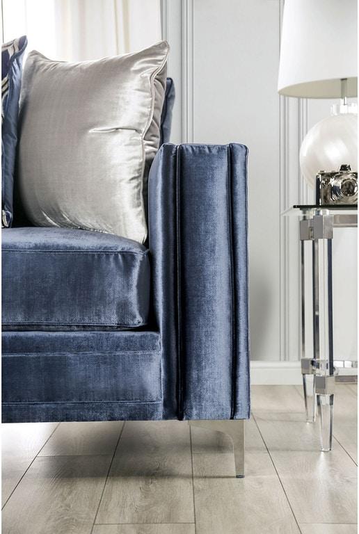 

    
Furniture of America SM2687-SF Jodie Sofa Silver/Blue SM2687-SF
