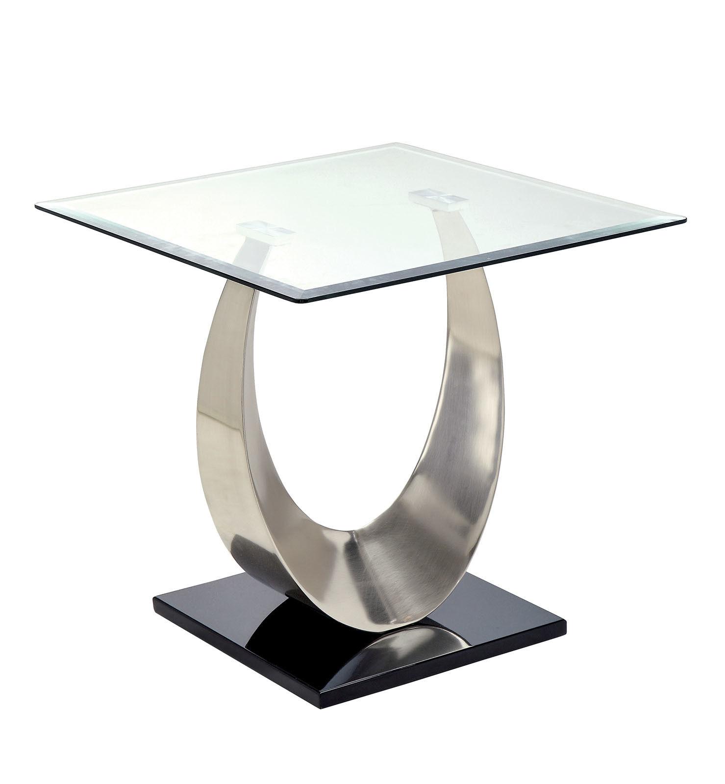 

    
Contemporary Satin Plated Tempered Glass 2 End Tables Furniture of America Orla
