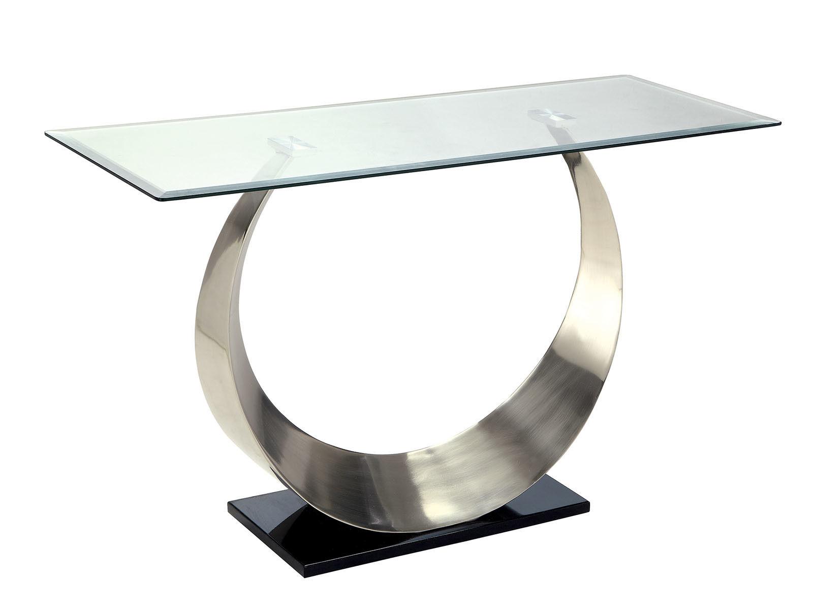 

    
Contemporary Satin Plated Tempered Glass Sofa Table Furniture of America CM4726S Orla
