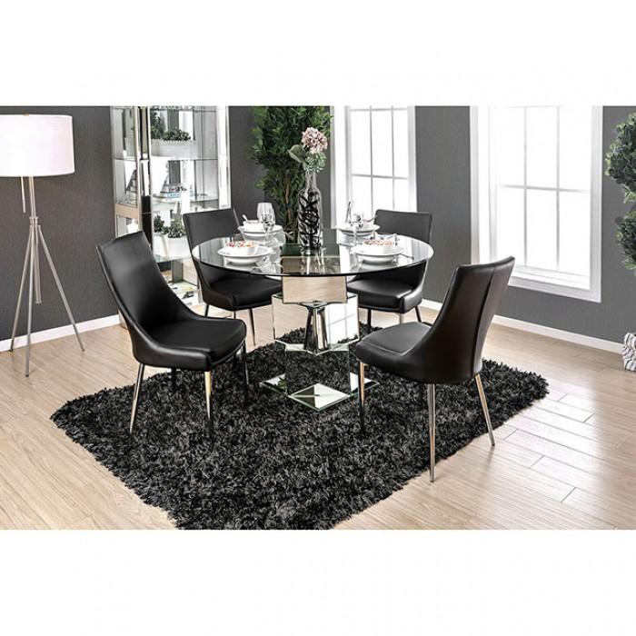 

    
Contemporary Silver & Black Dining Room Set 5pcs Furniture of America Izzy
