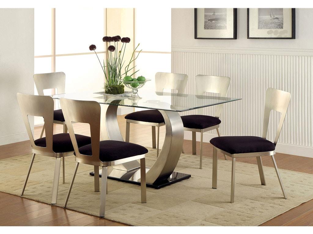 

    
Contemporary Silver & Black Dining Room Set 5pcs Furniture of America Nova
