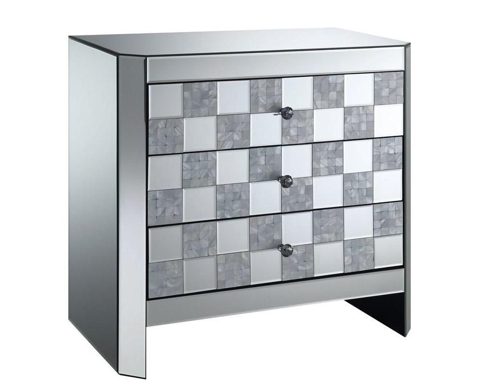 

    
Contemporary Silver Diamond Pattern End Table Furniture of America CM534ST-B Lesedi
