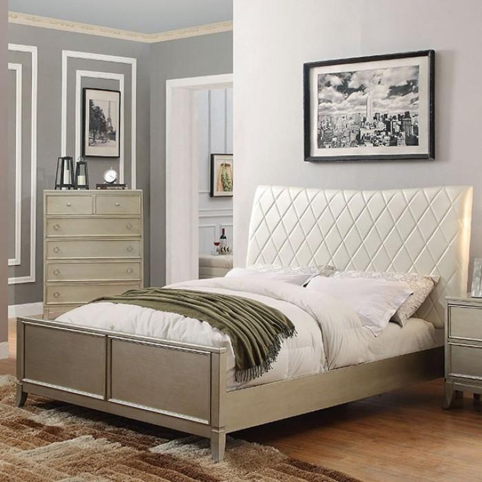 

    
Contemporary Silver Gray Solid Wood California King Platform Bed Furniture of America Enid CM7430-CK
