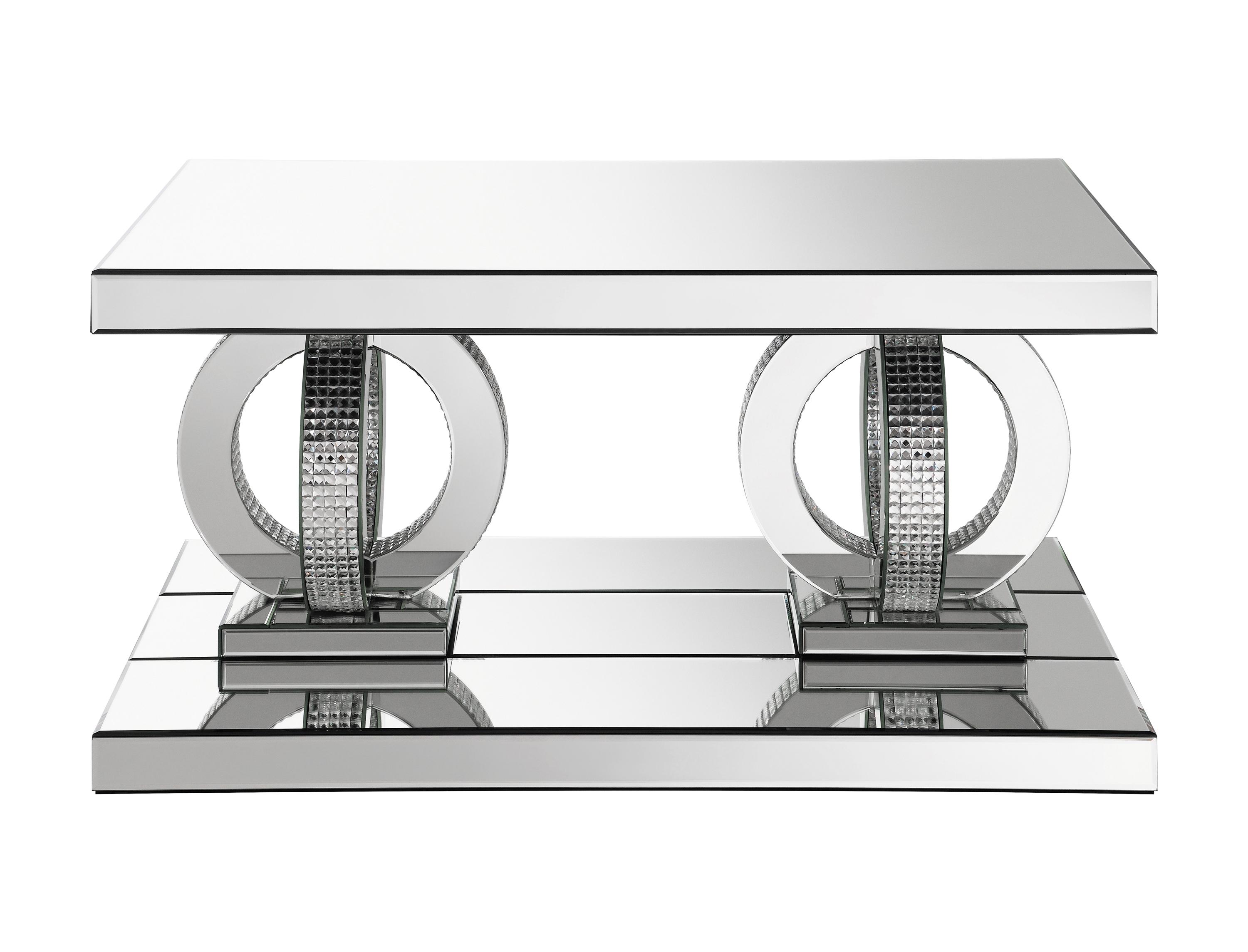 

    
Contemporary Silver Mirror & Tempered Glass Coffee Table Coaster 753278

