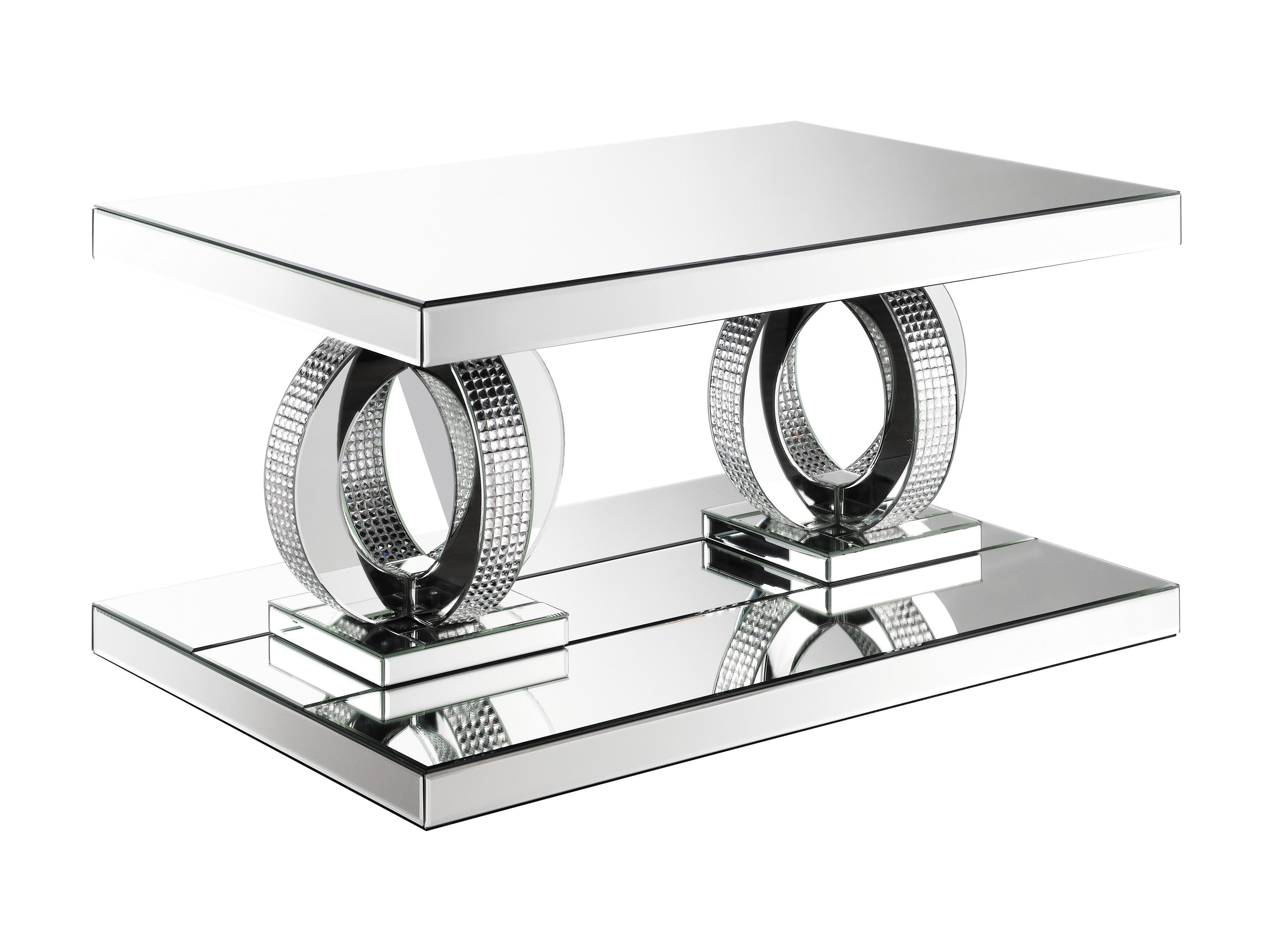 

    
Contemporary Silver Mirror & Tempered Glass Coffee Table Coaster 753278
