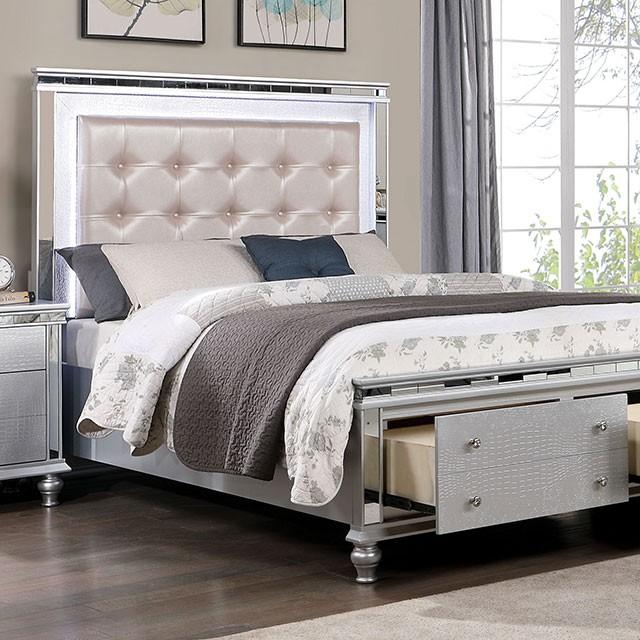 

    
Contemporary Silver Solid Wood CAL Bed Furniture of America CM7992 Bellinzona

