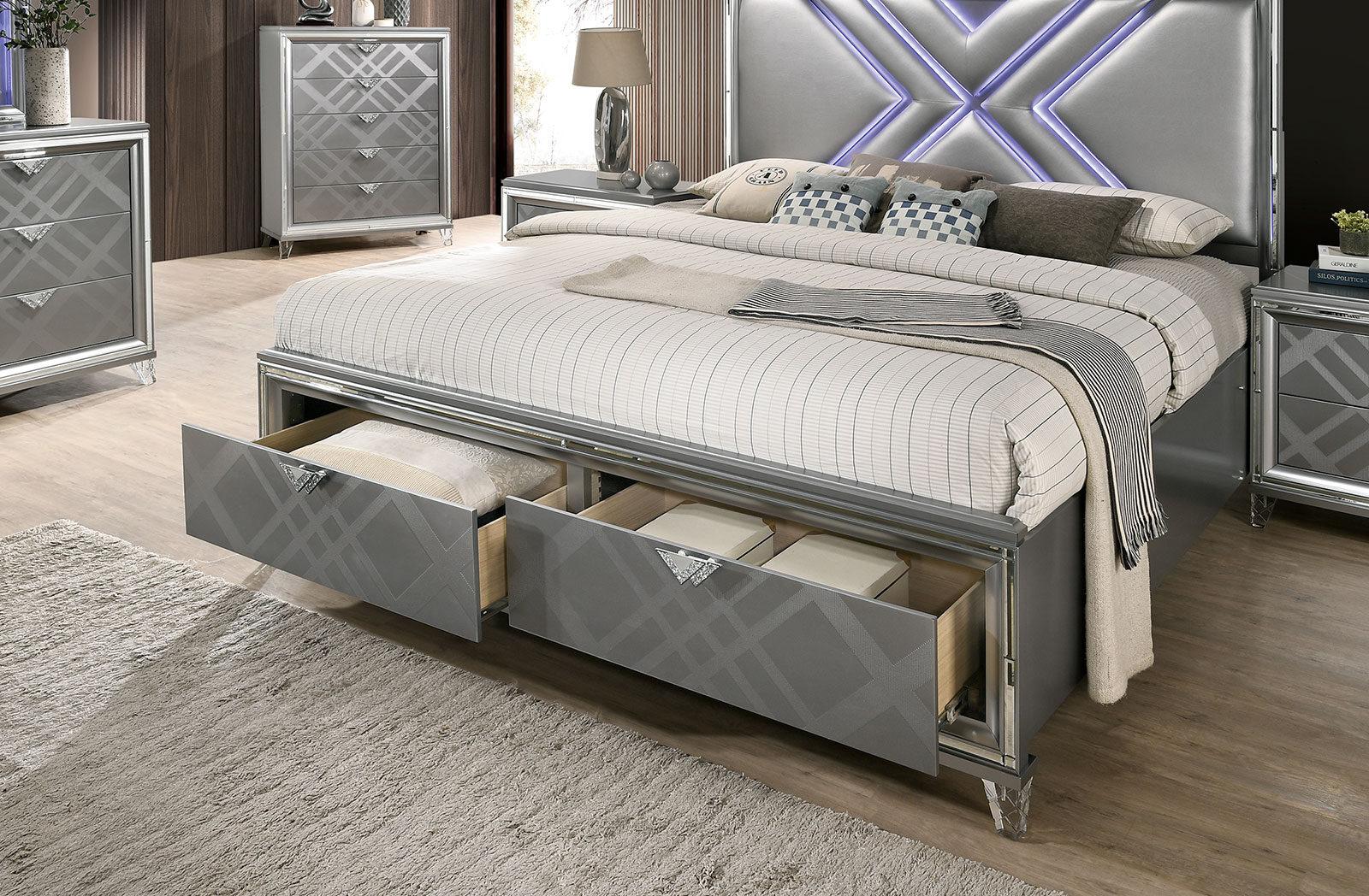 

    
Furniture of America FOA7147-CK Emmeline Storage Bed Silver FOA7147-CK
