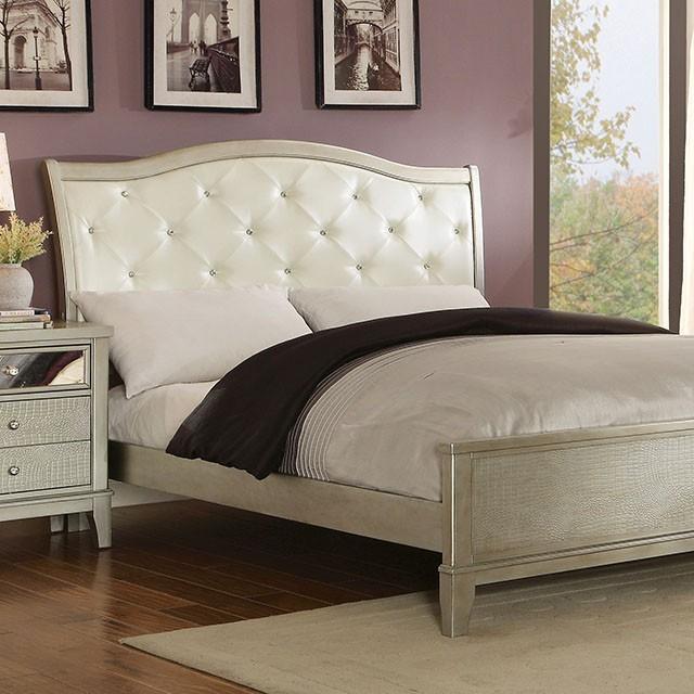

    
Contemporary Silver Solid Wood California King Panel Bed Furniture of America Adeline CM7282-CK
