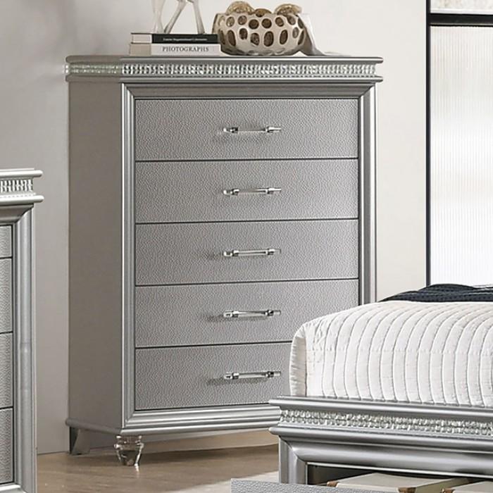 Contemporary Chest Maddie Chest CM7899SV-C CM7899SV-C in Silver 