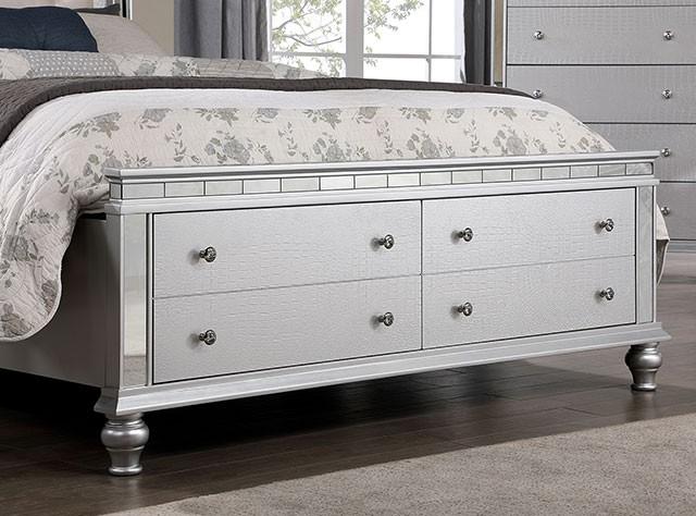 

    
Furniture of America CM7992-EK Bellinzona Storage Bed Silver CM7992-EK
