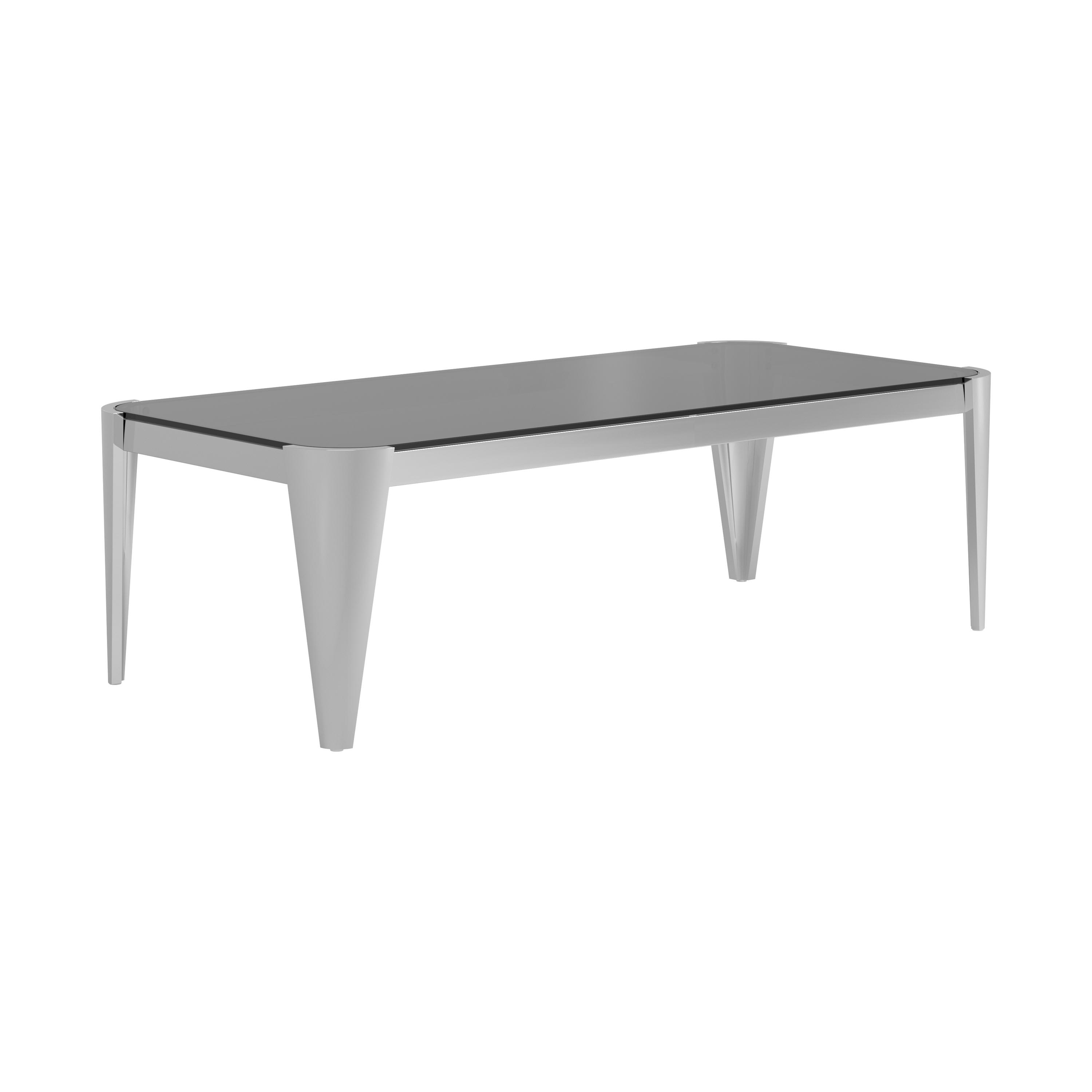 

    
Contemporary Silver Stainless Steel & Tempered Glass Coffee Table Coaster 709648
