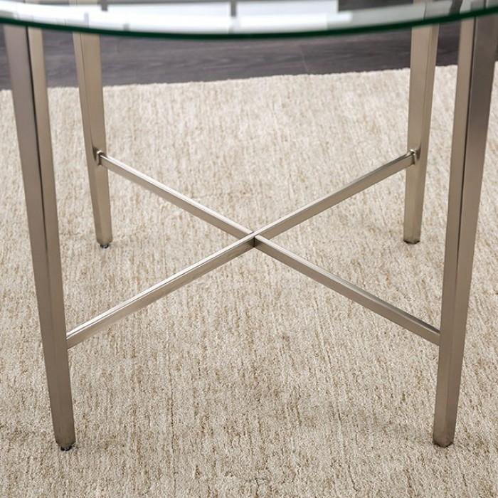 

    
FOA3743T Contemporary Silver Steel Frame Dining Table Furniture of America FOA3743T Abner
