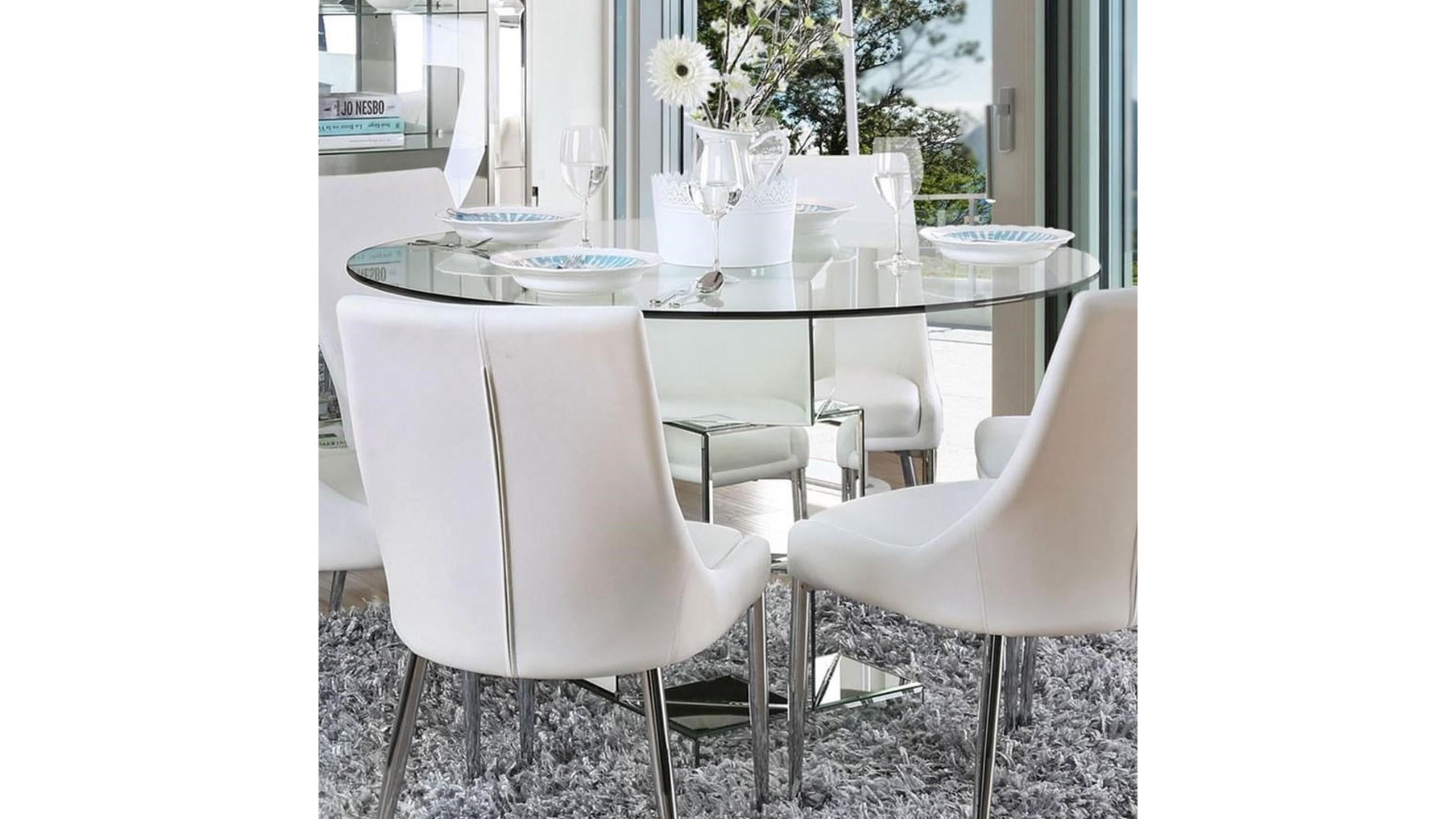 

    
Contemporary Silver & White Dining Room Set 7pcs Furniture of America Izzy

