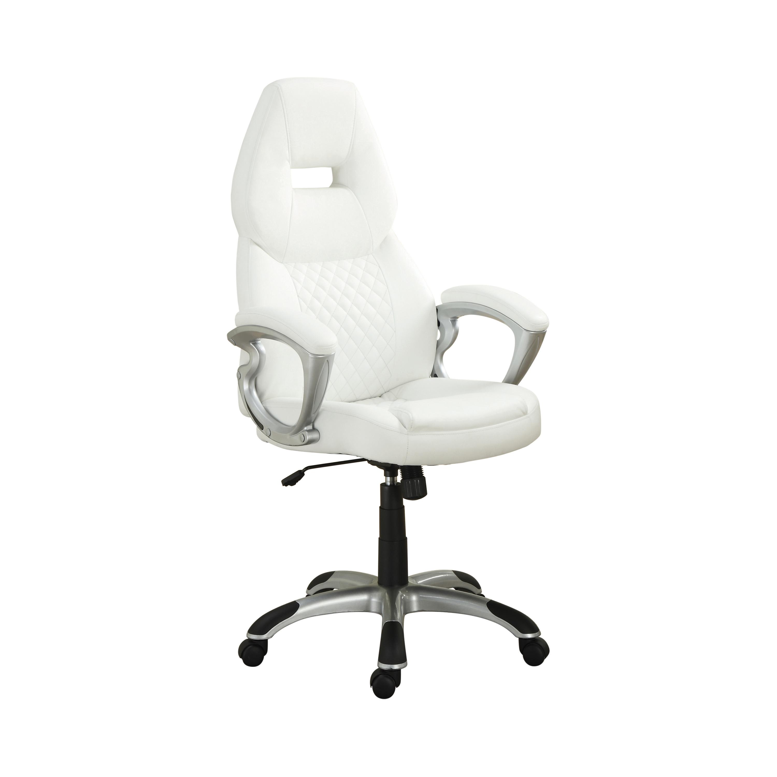 Contemporary Office Chair 800150 800150 in White Leatherette
