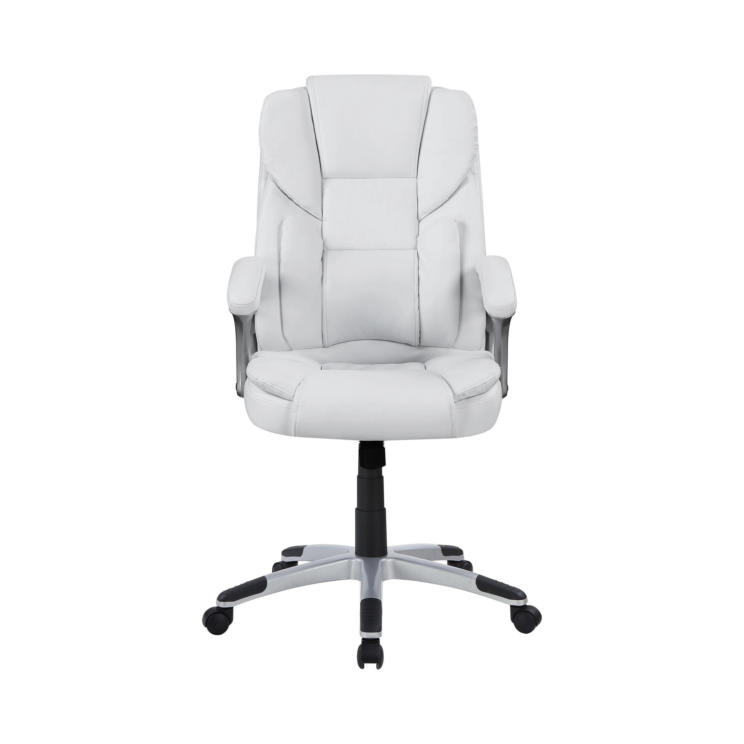 Contemporary Office Chair 801140 801140 in White Leatherette