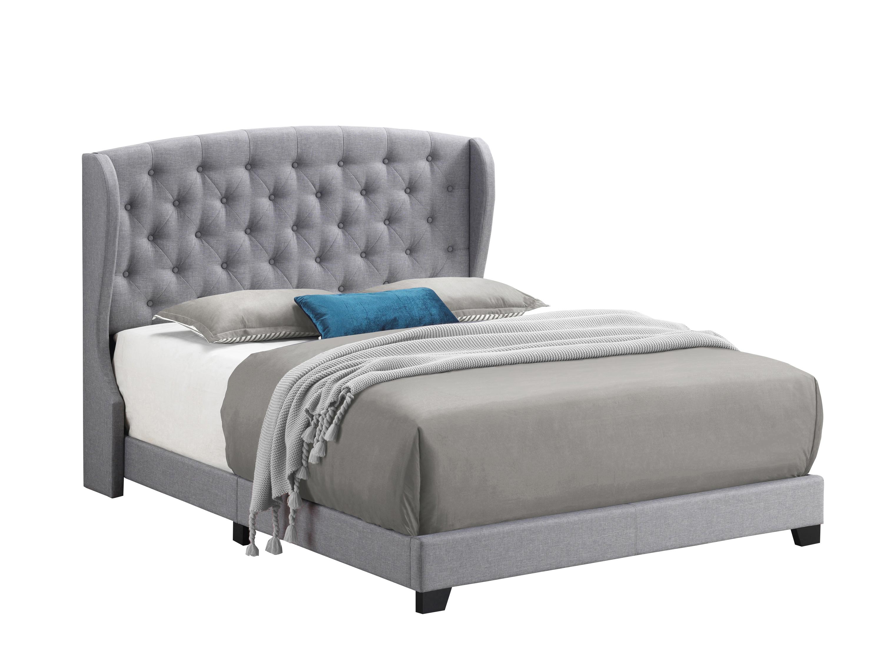 Contemporary Bed 305971Q Krome 305971Q in Smoke 